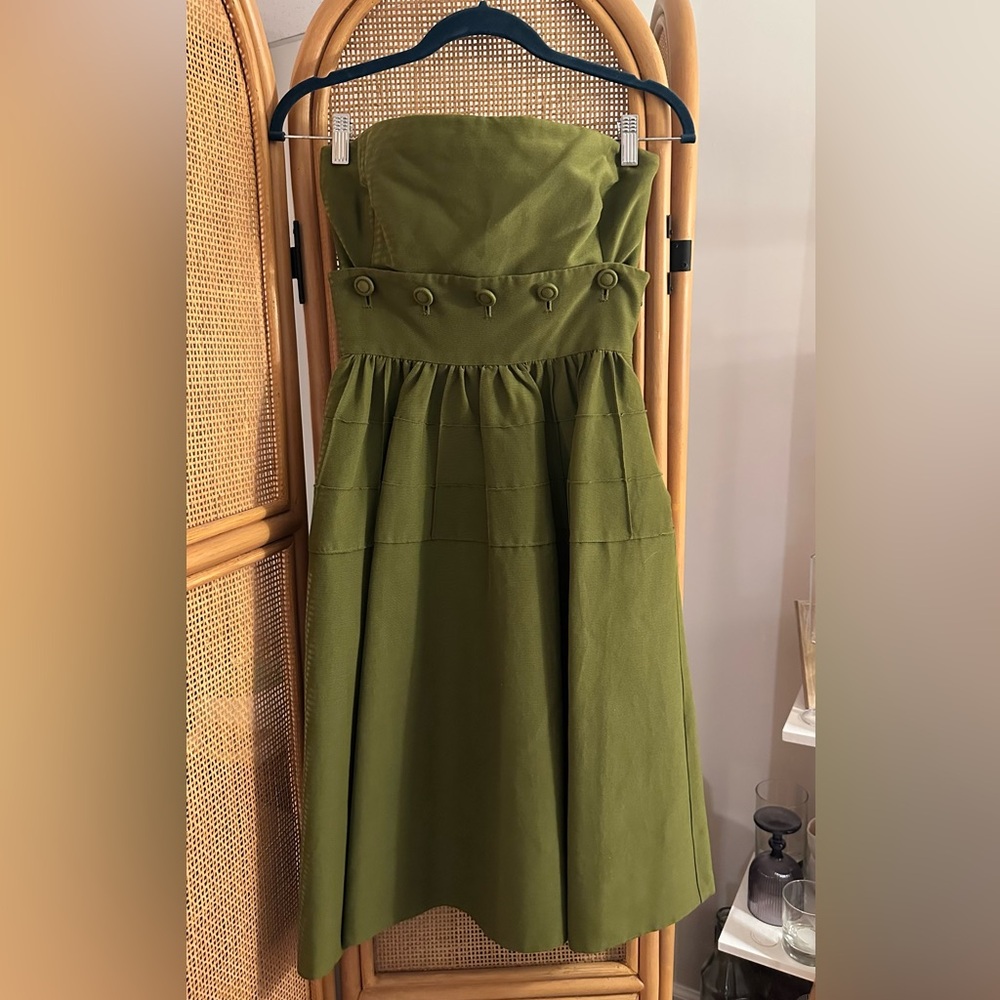 Anthropologie Maeve Olive Green Dress / Co-ord Set